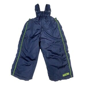 Snow Pants Kids size 18 Month Pacific Trail Snow Overalls  Navy And Neon Green